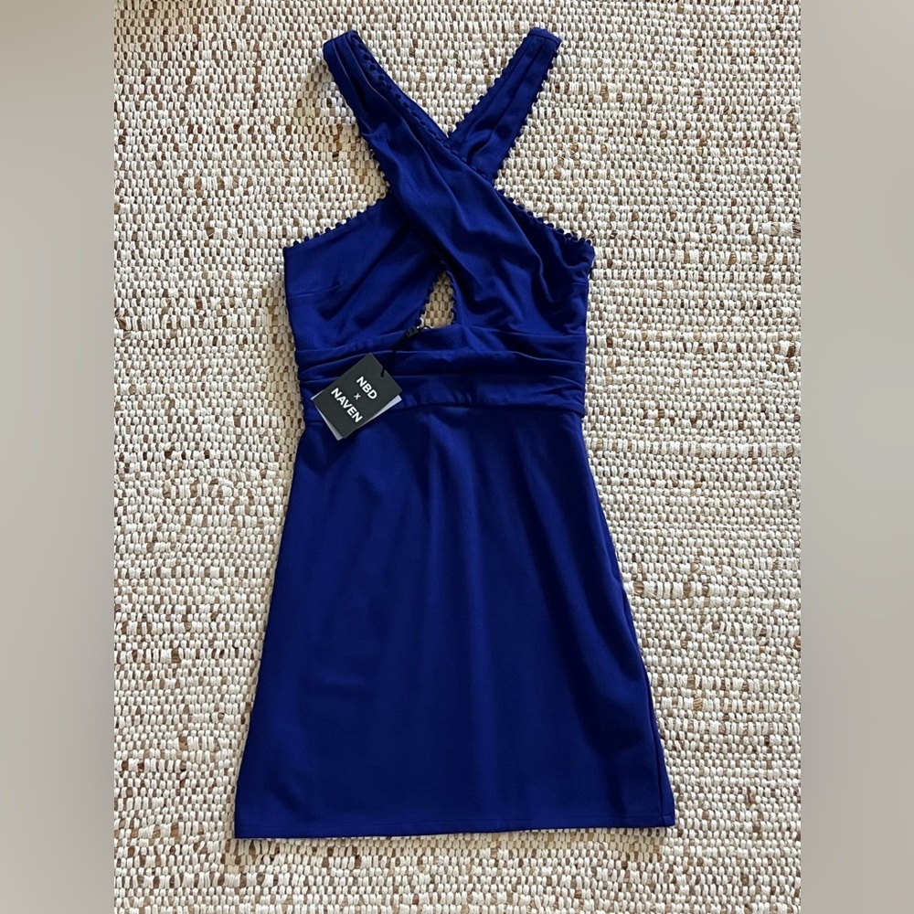 NBD Revolve blue mini dress never worn with tags